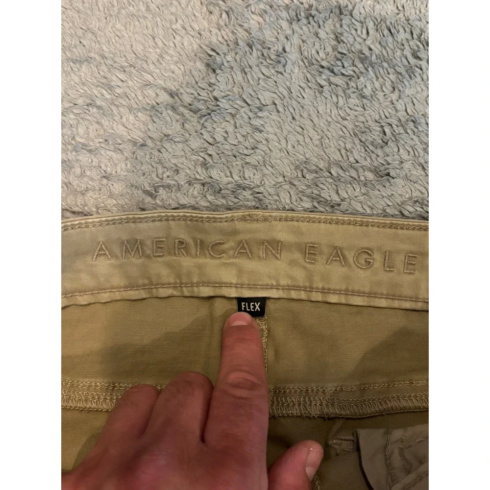 American Eagle Flex Khaki Pants Mens 34x34 Tan Straight Leg Five Pocket Chino